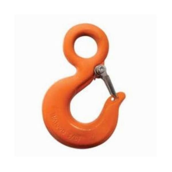 Rigging Hook With Latch, 1 Ton Load, 80 Grade, Eye Attachment, 093 In Hook Opening